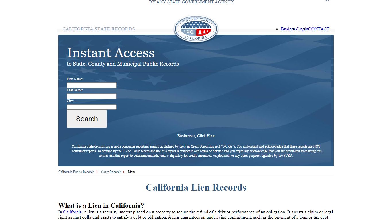 California Liens Search | StateRecords.org